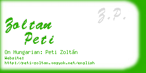 zoltan peti business card